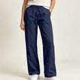 thumbnail image 6 of Lenago Women's Wide Leg Pants With Pockets for Casual And Daily Wear Casual Straight Leg Outdoor Pants Navy Xxxl, 6 of 8