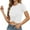 White, variant on Razzly Women's T-Shirts Short Sleeve Knotted Hem Casual Tops Ideal for Everyday Wear in Spring and Summer Fashion(Black,M)