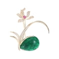 thumbnail image 5 of High-end Antique Orchid Brooch Elegant Green Zircon Brooch Cheongsam Accessories Pin Temperament, 5 of 12