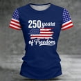thumbnail image 2 of NMMUED Fourth of July Shirts for Women Summer Patriotic T-shirt Usa Flag Shirt American Flag Shirt Usa Shirts for Women Independence Day Printed 4th of July Womens Outfit Blue M, 2 of 3