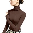 thumbnail image 3 of Kamentoy Womens Long Sleeve Shirts Basic Turtleneck Ribbed Thermal Underwear Tops | Slim Fit Base Layers Tee, Tight Undershirts, Going Out T-shirts, 3 of 5