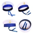 thumbnail image 4 of Jiibva Sailor Hat Yacht Captain Hat Sailor Costume Accessory Men Navy Marine Hat Adjustable Boat Navy Hat For Adult Men, 4 of 7