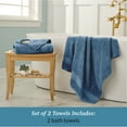 thumbnail image 4 of WelHome 100% Cotton 2 Piece Ultra SOFT TWIST Solid Bath Towels Set, 600 GSM, 30in x 54in, Highly Absorbent, Bathroom Towels For Everyday Use, Navy Blue, 4 of 10