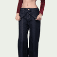thumbnail image 1 of Pantalón Recto Mujer Mezclilla Casual Tiro Medio, 1 of 6