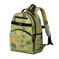 thumbnail image 2 of Football and Rugby Green Pattern Cute School Backpack Bag for School with Padded Back and Adjustable Shoulder Straps 15.25"x11.5"x5.25", 2 of 5