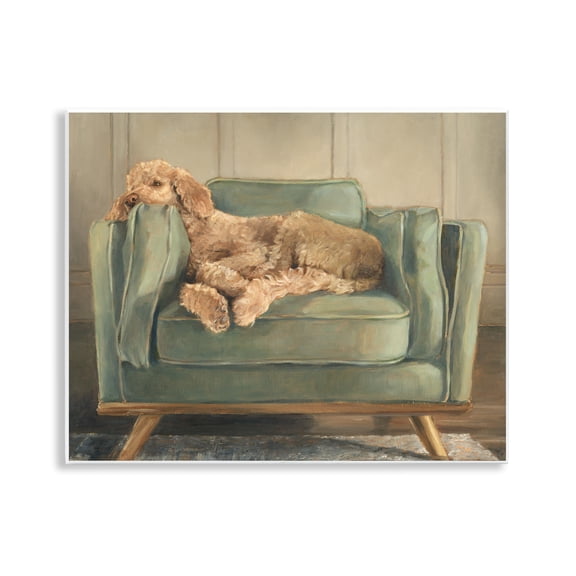 Stupell Industries Eclectic Labradoodle Lounging on Sofa Wall Plaque Art, 14 x 11, by Ethan Harper