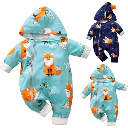 

YOUI-GIFTS 0-24M Baby Cartoon Star Fox Hoodies Romper Jumpsuit Outwear for Newborn Infant Toddler