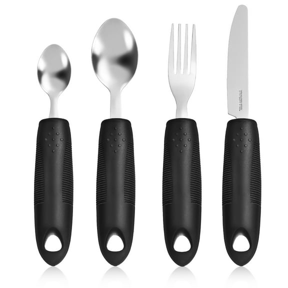 FOMIYES 1 Set Adaptive Utensils Elderly Utensils Eating Utensils Weighted Handle Spoons Forks