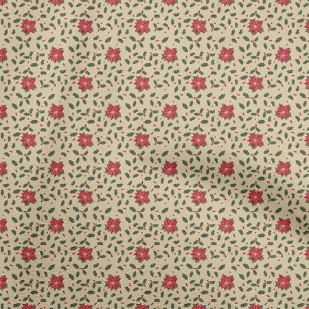 oneOone Cotton Poplin Light Brown Fabric Christmas Fabric For Sewing Printed Craft Fabric By The Yard 56 Inch Wide