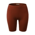 thumbnail image 1 of A2Y Women's Lightweight Mid Length Fitness Workout Seamless Ribbed Biker Shorts Rust 1X2X, 1 of 5