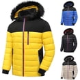 thumbnail image 6 of XMMSWDLA 2022 Men Tops Winter Stitching Casual Thick Fit Side Seam Pockets Warm Zipper Cotton Jacket, 6 of 6