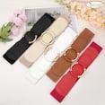 thumbnail image 6 of Women Wide Waist Belt Stretchy Elastic Vintage Belts for Dress Ladies Belt with Circle Buckle, 6 of 11