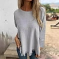 thumbnail image 2 of Dagugfen Plus Size Womens Oversized Shirts Trendy Crewneck Knit Side Slit Fashion Pullover Tops Fall Outfits, 2 of 6