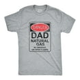 thumbnail image 1 of Mens Danger Dad Natural Gas T Shirt Funny Farting Father Warning Sign Tee for Guys (Light Heather Grey - GAS) - M, 1 of 3