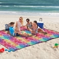 thumbnail image 5 of Extra Large Picnic Beach Blanket Waterproof Sand Proof Portable Outdoor Mat Colorful Tie Dye 60x80, 5 of 9