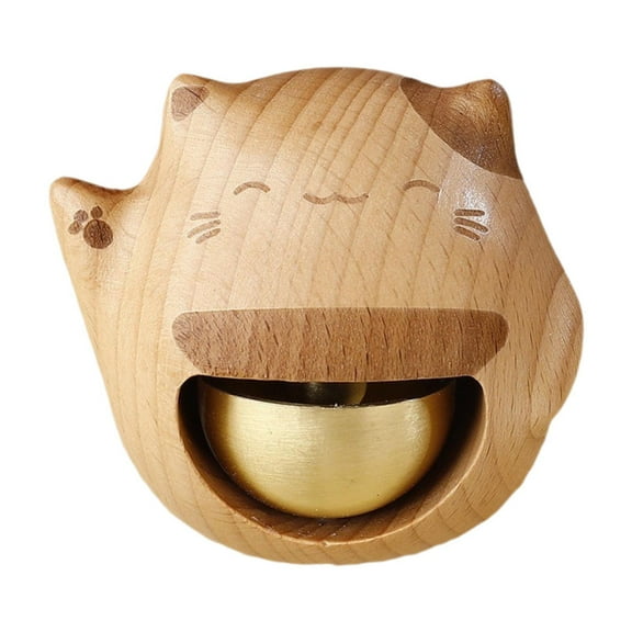 Esquirla Cat Door Bell Shopkeepers Bell Portable Gift Creative Welcome Door Chime Wooden Door Bell for Entrance Office Restaurant Home