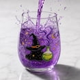thumbnail image 6 of 2D Printed Halloween Stemless Glass Cup, Spooky Ghost Black Cat Pumpkin Pattern Wine Tumbler, Seasonal Halloween Party Drinkware Decor, 6 of 7