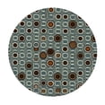 thumbnail image 2 of JEUXUS Abstract Fitted Round Table Cloth, Flora Vintage Old Fashioned Design Print Elastic Edged Polyester Table Cover, Fits Round Table Diameter, for Restaurant Picnic Indoor and Outdoor, 2 of 7