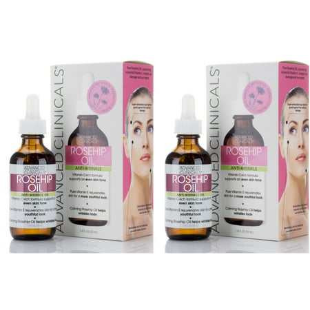 Advanced Clinicals Rosehip Oil Anti-wrinkle Face Oil with Vitamin C and Vitamin E for Sun Damage, Age Spots and