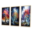thumbnail image 3 of Designart "Blue Red Oak Tree Oak Euphony III" Floral & Botanical Framed Wall Art Set Of 3 - Blue Tree Oak Frame Canvas Set For Living Room Decor, 3 of 7