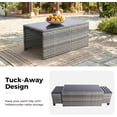 thumbnail image 4 of Ainfox 7-Piece Outdoor Wicker Patio Furniture Set, Sectional Conversation Set with 3-Seat Sofa, Loveseat, Coffee Table, Chairs & Ottomans, Gray, Space-Saving Design for Backyard, Porch, Poolside, 4 of 8