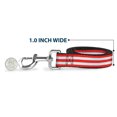 thumbnail image 5 of Buckle-Down Pet Leash, Dog Leash, Triple Stripe White Red, 4 Feet Long 1.0 Inch Wide, 5 of 6