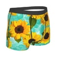 thumbnail image 3 of Disketp Yellow Sunflowers With Green Leaves Men'S Boxer Briefs,Soft And Breathable Cotton Underwear With Comfortflex Waistband, 3 of 9
