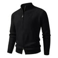 thumbnail image 2 of RongHuan Big and Tall Sweater for Men Full Zip Cardigan Outwear Casual Stand Collar Jacket Spring Long Sleeve Tops, 2 of 3