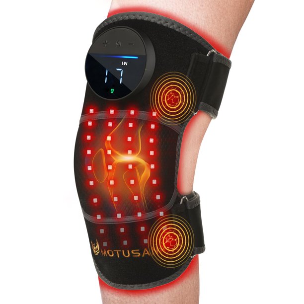 Rodillera MOTUSANA con terapia de luz roja y masaje con calor