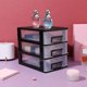 thumbnail image 4 of 3 Layers Transparent Desktop Drawer Type Storage Box Plastic Mini Cosmetics Storage Organizer Sundries Holder (Black and Transparent), 4 of 4