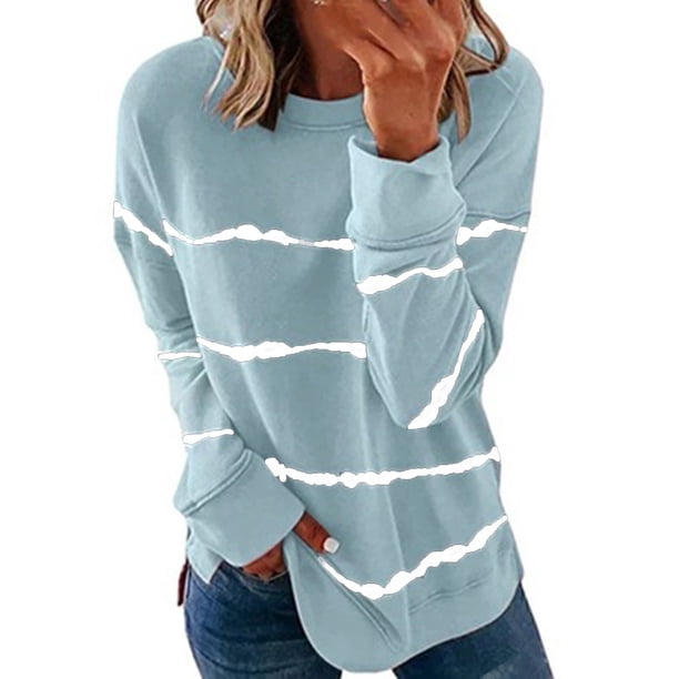 Puntoco moda mujer cuello redondo manga larga camiseta otoño estampado blusa suelta tops Puntoco Puntoco-4500