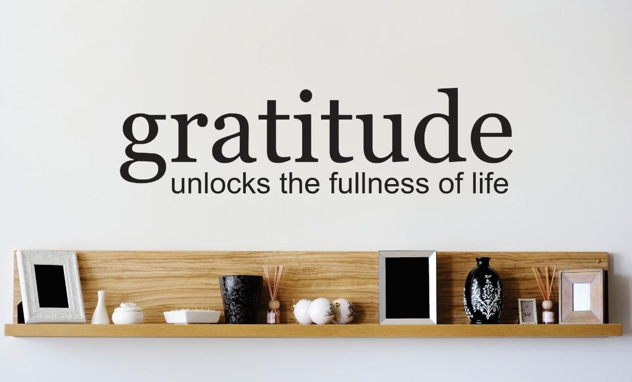 New Wall Ideas Gratitude Unlocks The Fullness Of Life Quote 16x40
