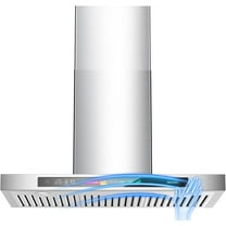 BRANO 30 Inch Wall Mount Range Hood Stainless Steel 900 CFM with Voice/Gesture/Touch Control, 4 Speed Exhaust Fan