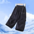 thumbnail image 6 of Nilvkv Boys Cargo Pants, Boys Pants, Solid Color Cropped Joggers in Relaxed Fit with Side Pockets, cool choice for Outdoor Wear Blue 12-13 Years, 6 of 8