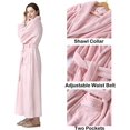 thumbnail image 4 of Oksun long robes for women Full Length Fleece Plush Bathrobe with Waist Belt Pink L, 4 of 7