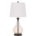 thumbnail image 1 of Benzara BM241836 Lampe de Table avec Base en Métal & Pot en Verre&44; Blanc & Bronze, 1 of 1