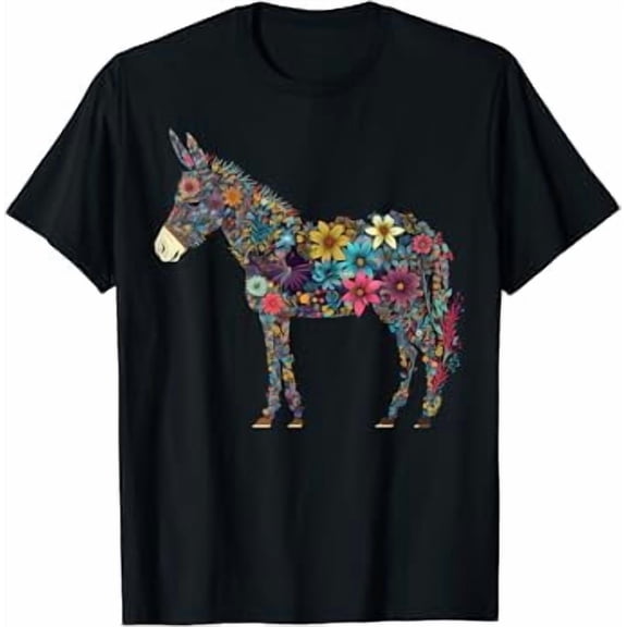 Cute Flower Donkey on summer Floral Donkey T-Shirt