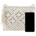 thumbnail image 4 of Kukuzhu Women's Handwoven Crossbody Handbag Summer Beach Shoulder Handbag Cotton Crochet Woven Handmade Purse Bag Tassel, 4 of 6