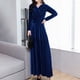 thumbnail image 2 of Vestido largo de terciopelo de manga larga para mujer - Vestido largo ajustado de corte A para fiestas de invierno, tallas M-XXXXL, 2 of 5