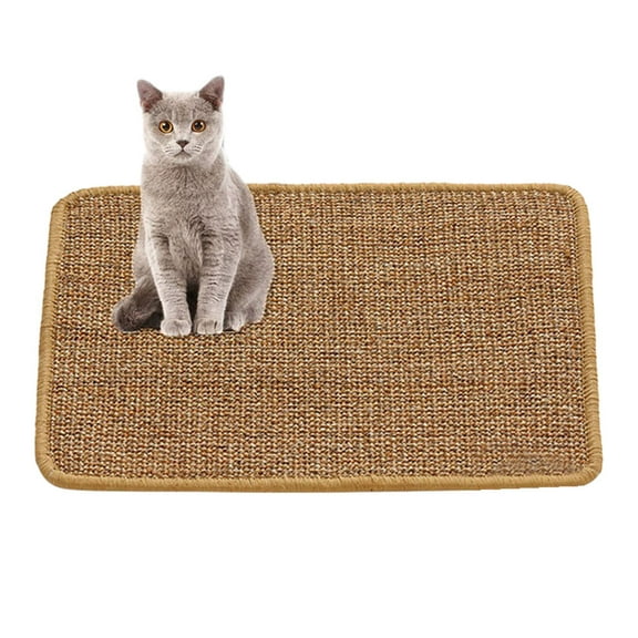 Cat Scratcher Mat, Natural Sisal Cat Scratch Mats, Horizontal Cat Floor Scratching Pad Rug-khaki