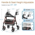 thumbnail image 5 of Andador con ruedas Soundfuse con asiento para personas mayores, plegable, con ruedas grandes de 8", todoterreno, asas y asiento ergonómico de altura ajustable, 169 kg (350 lb), compatible con FSA y HS, 5 of 5