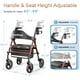 thumbnail image 5 of Andador con ruedas Soundfuse con asiento para personas mayores, plegable, con ruedas grandes de 8", todoterreno, asas y asiento ergonómico de altura ajustable, 169 kg (350 lb), compatible con FSA y HS, 5 of 5