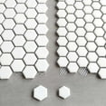 thumbnail image 4 of The Tile Life Honeycomb Remi 1" x 1" White Porcelain Mosaic Tile - 1 Sheet, 4 of 6