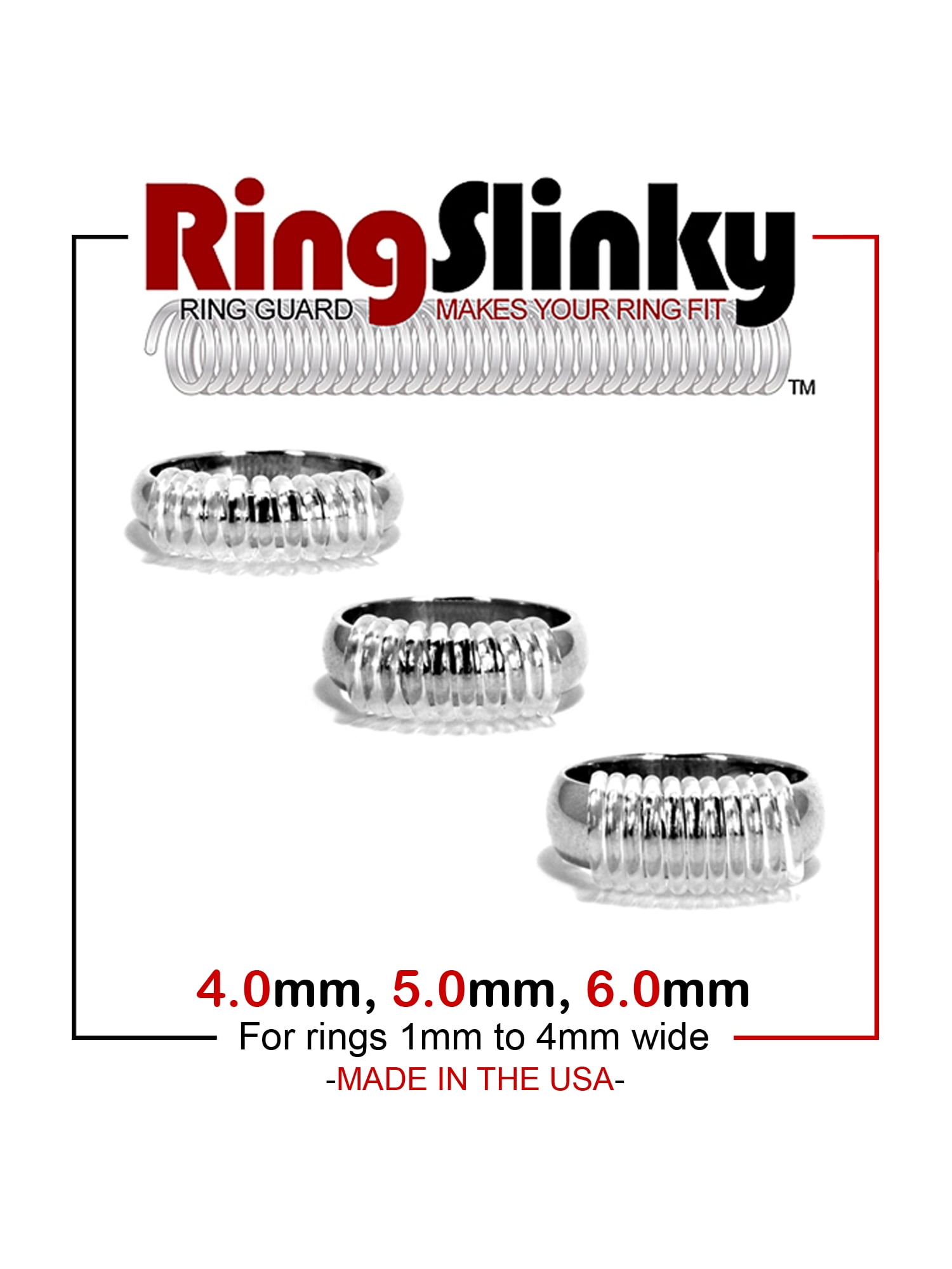 Ring Snuggies Plastic Adjuster Ring Size Reducer Clip Pack Of 6 Assorted Size 
