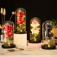 thumbnail image 3 of Valentines Day ornament display,Eternal Flower Simulation Rose Glass Cover Decoration LED Creative Night Light Gift For Girlfriend On Valentine's Day, 3 of 6