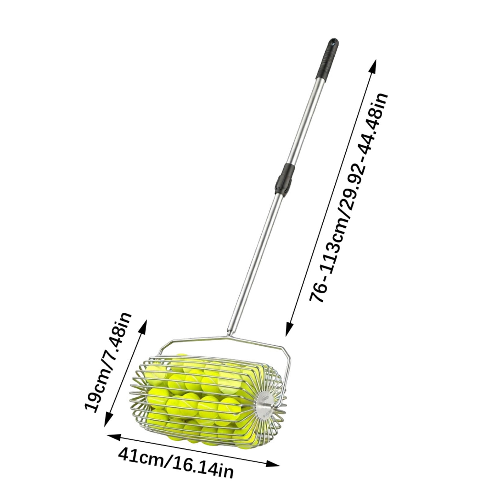 Tennis Balls Retrievers with Handle Pickleballs Pickup Hoppers Pickleballs Tennis Balls Collector Basket Pickers Upper