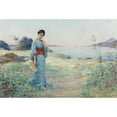 thumbnail image 3 of Louis-Joseph-Raphaël Collin 14x11 Black Modern Framed Museum Art Print Titled - The Blue Kimono, 3 of 5