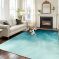 thumbnail image 2 of Large Area Rugs for Living Room Bedroom, Blue Teal Ombre 8'x10' Rug Washable Carpet Runner Indoor Outdoor, Coastal Beach Modern Abstract Art Non Slip Floor Mats Rug for Kitchen, Patio, 2 of 8