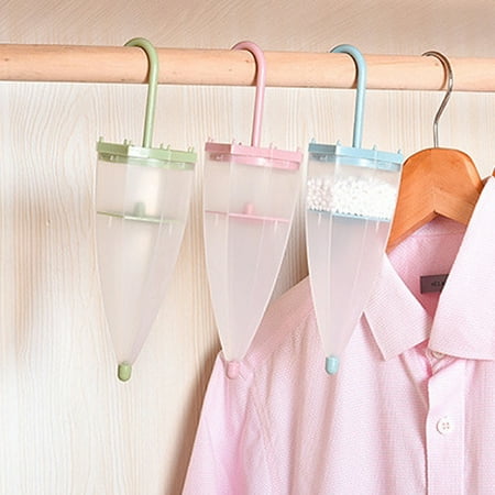 

HeYii Reusable Umbrella Shaped Dehumidifier Box Moisture Absorber Bags for Wardrobe Pink