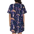 thumbnail image 3 of Bixox Women's Floral Hippie Mushrooms Printed Pajama Set 2 Piece Lounge Set Top and Shorts Soft Pajamas, Shorts with Pockets, 3 of 7